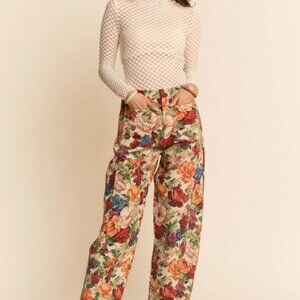 Davi and Dani Flower Mesh Cargo Joggers